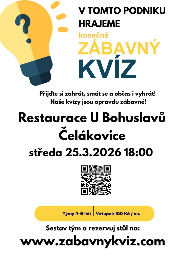 ZÁBAVNÝ KVÍZ U BOHUSLAVŮ