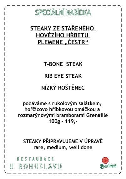 Stařené steaky s kostí